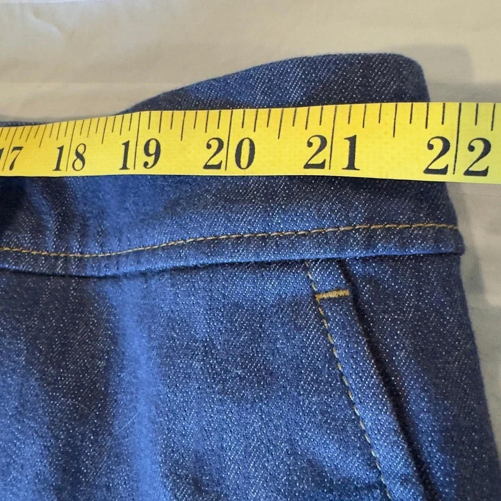 Talbots Dress Denim Slit Ankle Pants Size 20W Dark Blue Welt Pockets Work Preppy - Picture 10 of 12